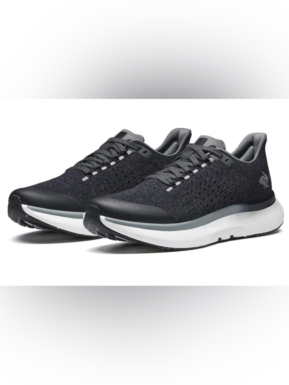 Rabbit Dream Chaser Runners Knit Lace-Up Sneakers in Charcoal Gray